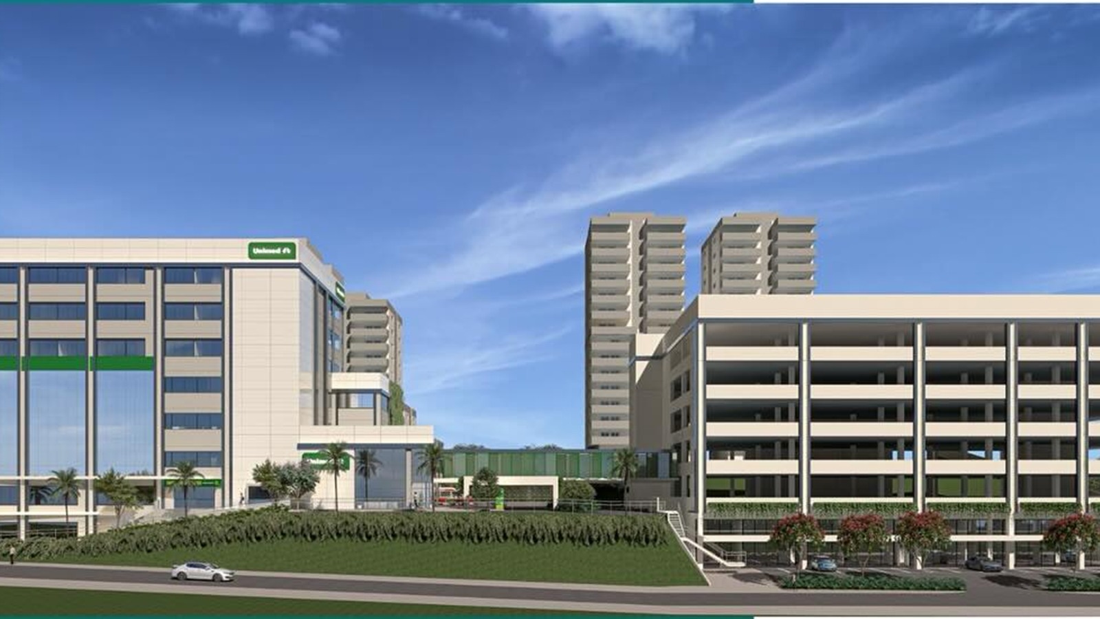 Perspectiva do Hospital Unimed Unidade Anhanguera em Jundiaí